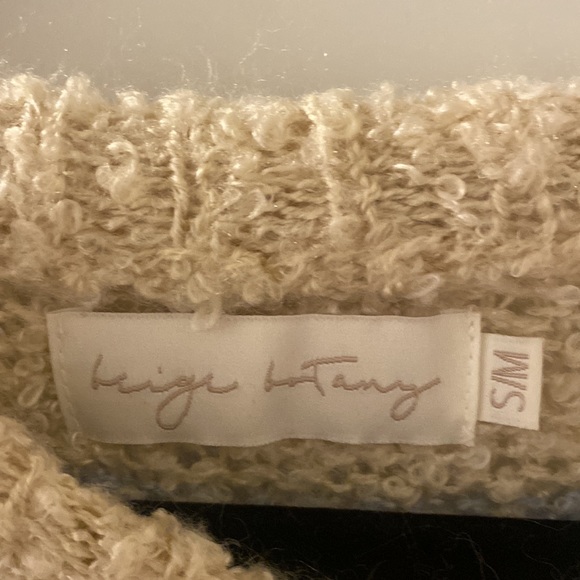 Beige Botany Cream and Blue Checkerboard Sweater - Picture 2 of 2